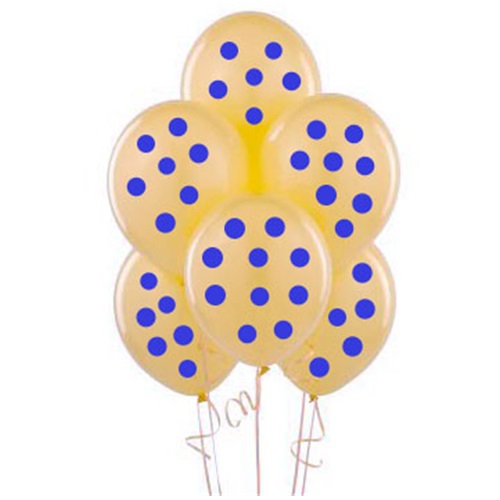 Şeffaf Üzeri Lacivert Puanlı Balon