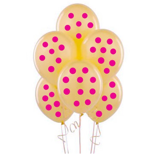 Şeffaf Üzeri Pembe Puanlı Balon