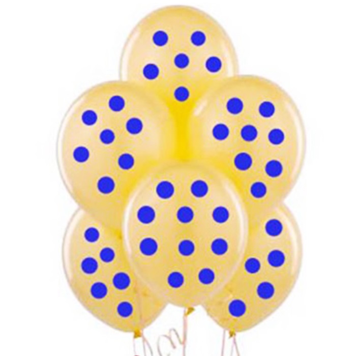 Şeffaf Üzeri Mavi Puanlı Balon