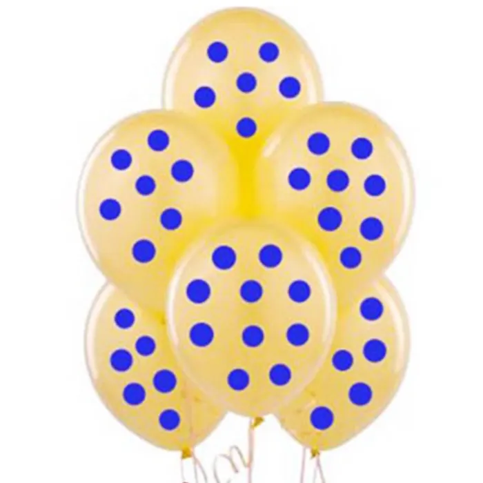 Şeffaf Üzeri Mavi Puanlı Balon