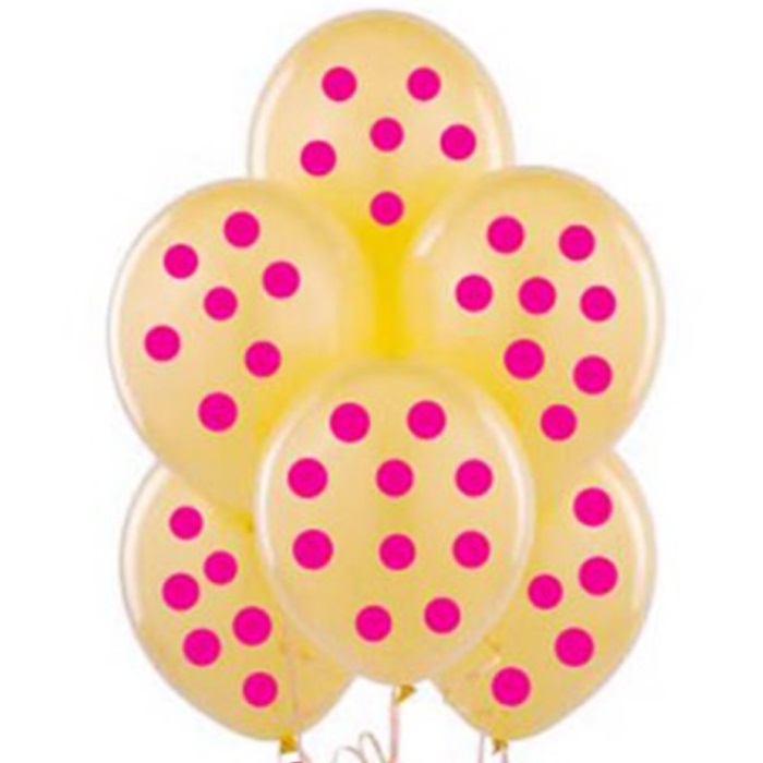 Şeffaf Üzeri Pembe Puanlı Balon