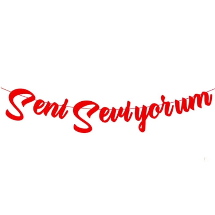 Kırmızı Seni Seviyorum Yazılı Banner
