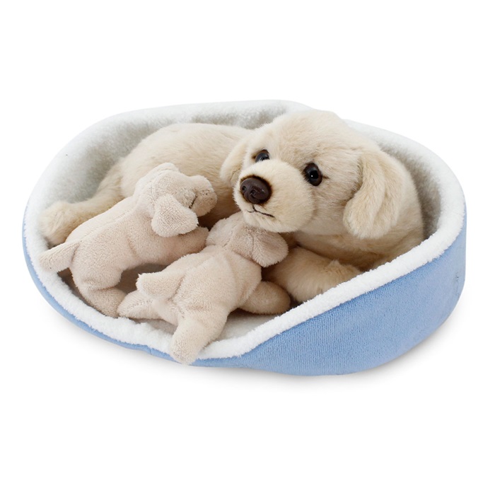 Sepette Yavrulu Labrador Peluş Oyuncak