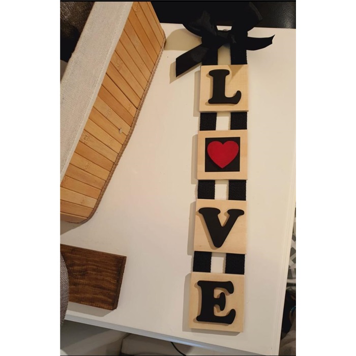 Sevgililer Günü Ahşap Asma Süs