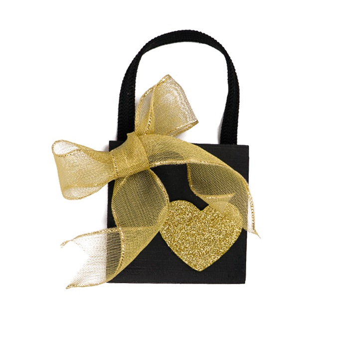 Sevgililer Günü Siyah Ahşap Duvar Süsü