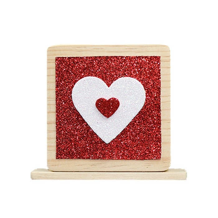 Sevgililer Günü Klapli Ahşap Masa Süsü