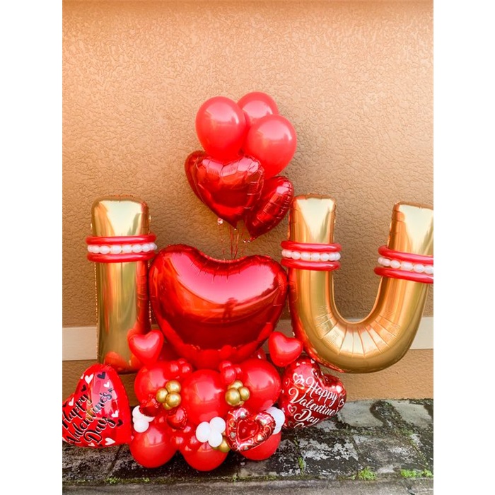 Sevgililer Günü I Love You Balon Aranjman