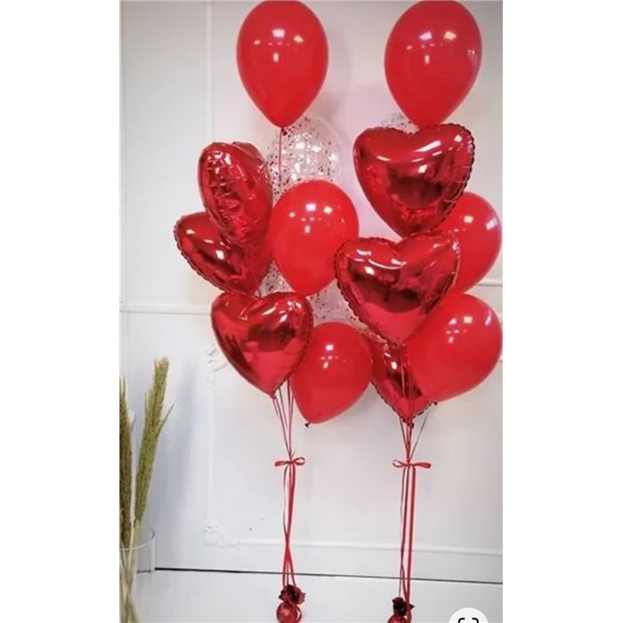 Sevgililer Günü Kalpli Balon Demeti