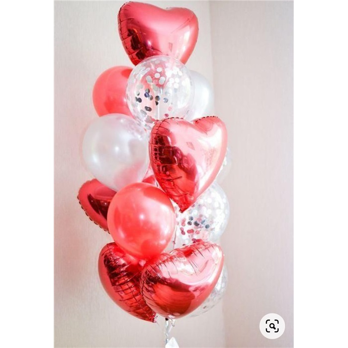 Sevgililer Günü Kalpli Balon Demeti