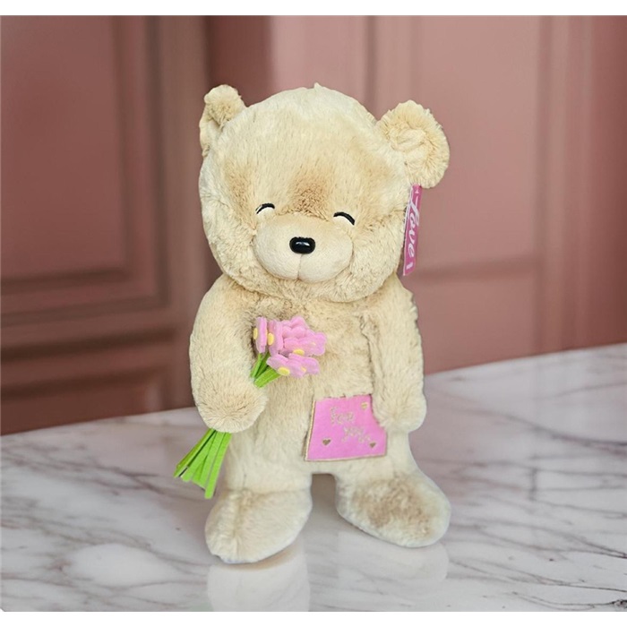 Sevgiliye Hediye Fluffy For You Çiçekli Ayı