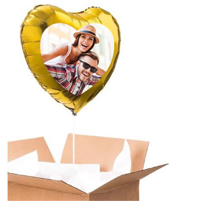 Sevgiliye Özel Altın Kalp Uçan Balon 60 Cm