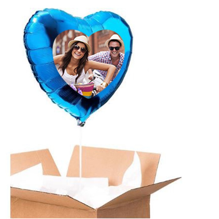 Sevgiliye Özel Mavi Kalp Uçan Balon 60 Cm