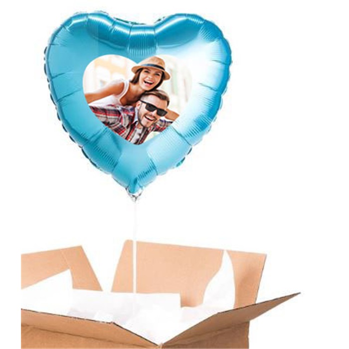 Sevgiliye Özel Turkuaz Kalp Uçan Balon 90 Cm