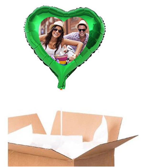 Sevgiliye Özel Yeşil Kalp Uçan Balon 60 Cm