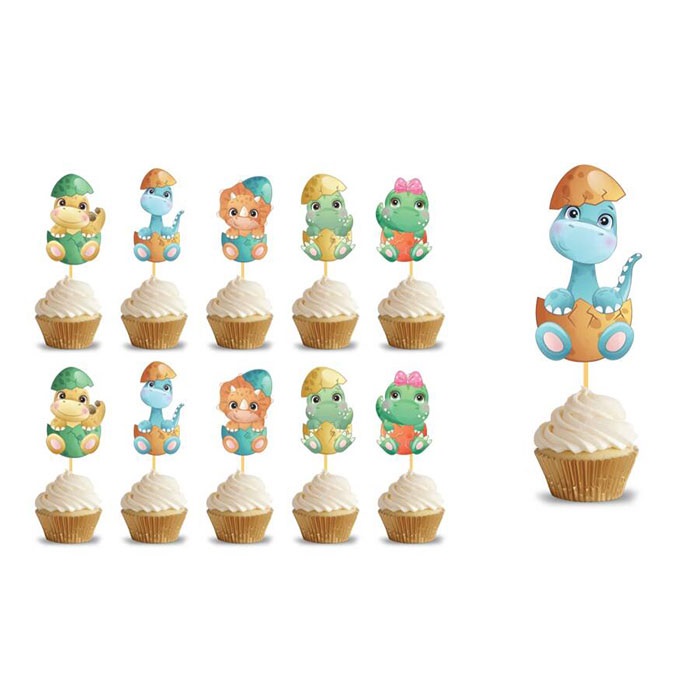 Sevimli Dinozor Cupcake Kürdan Süs