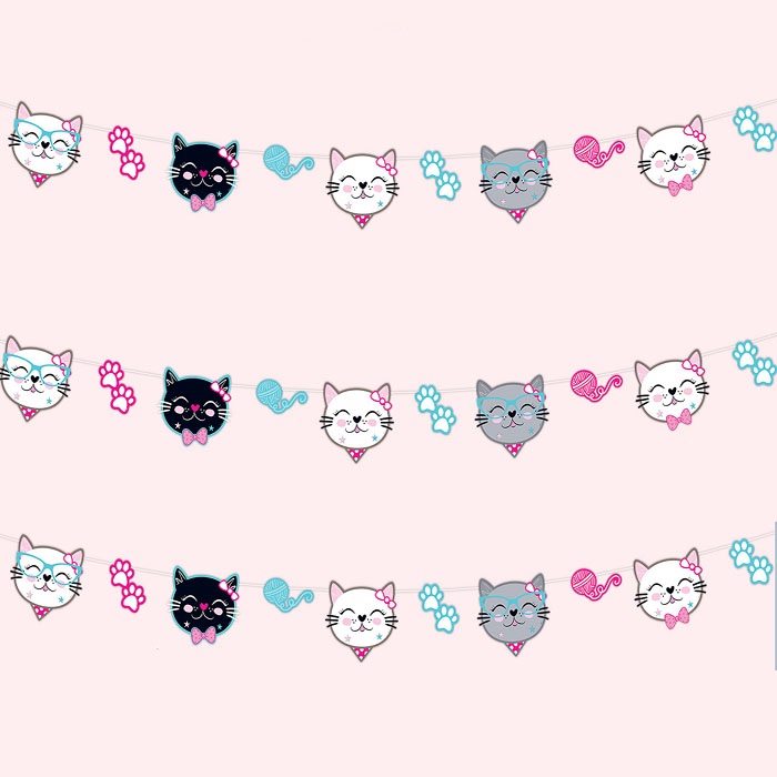 Sevimli Kedi Asma Banner Süs