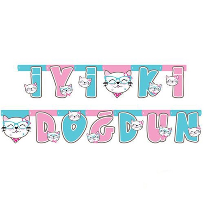 Miss Cat Temalı İyi Ki Doğdun Yazı