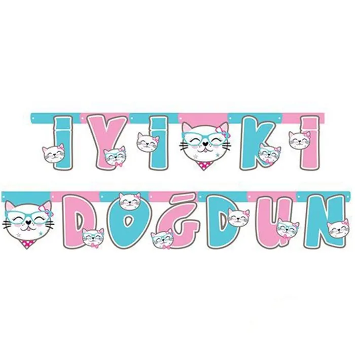 Miss Cat Temalı İyi Ki Doğdun Yazı
