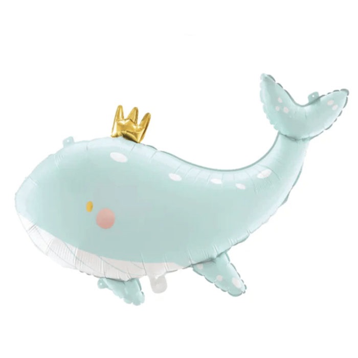 Sevimli Makaron Yeşil Balina Folyo Balon