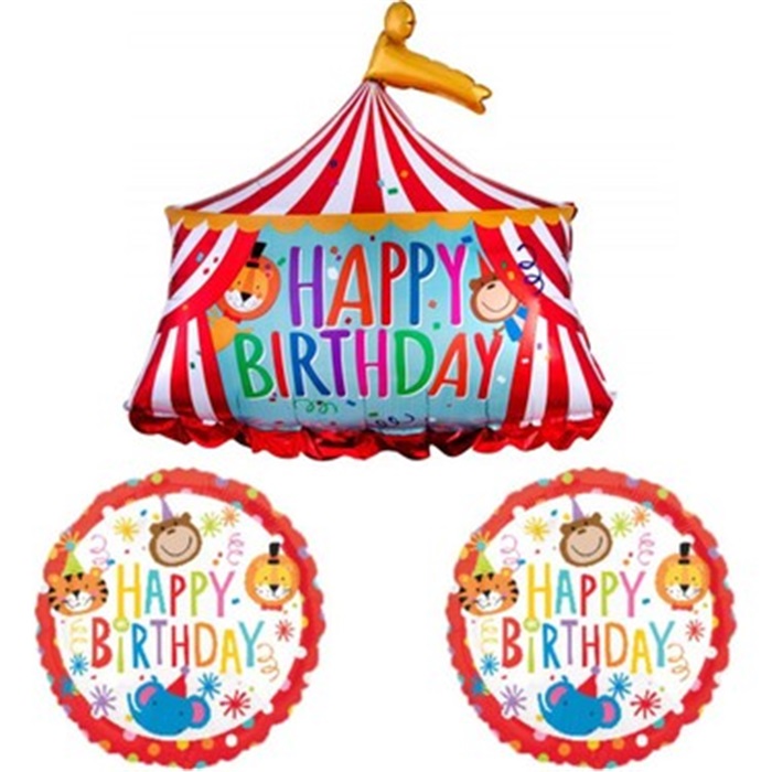 Sevimli Sirk 3Lü Folyo Balon Demeti