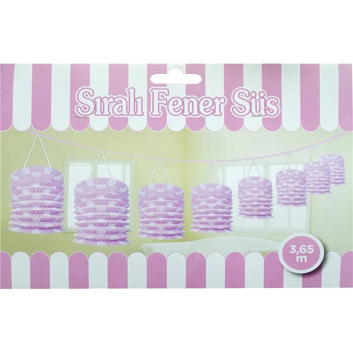 Sıralı Pembe Fener Süs