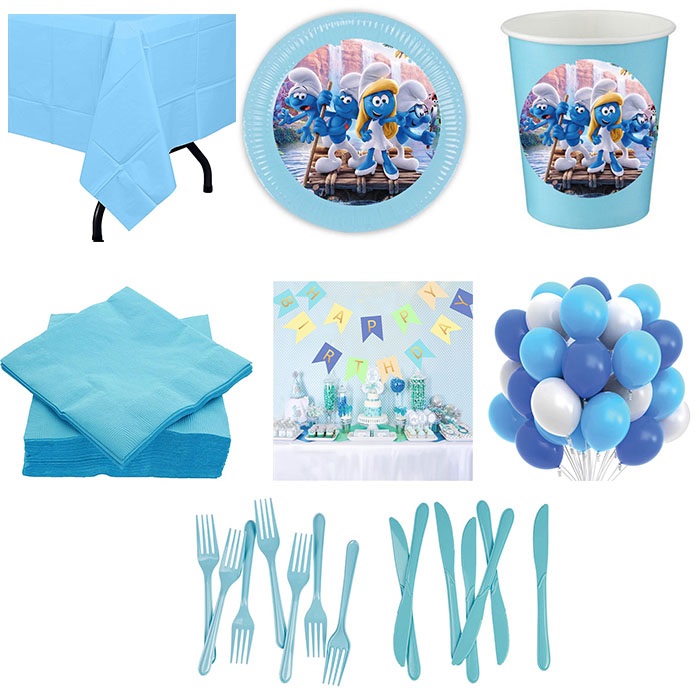 Şirinler Temalı Parti Seti 8 Kişilik