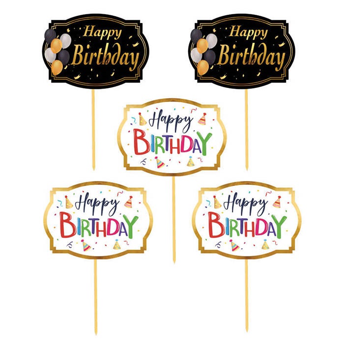 Siyah Beyaz Happy Birthday Konuşma Balonu