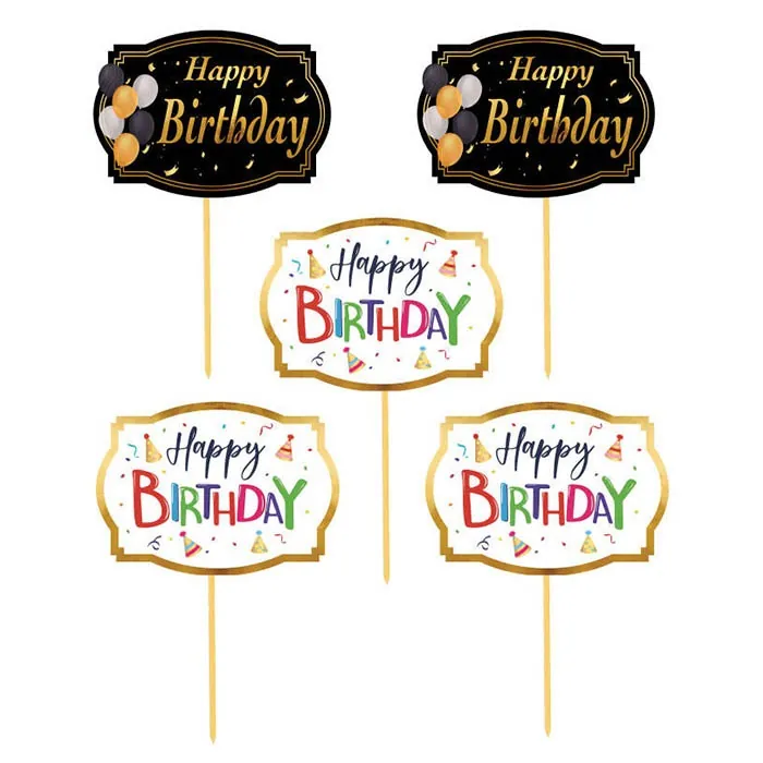 Siyah Beyaz Happy Birthday Konuşma Balonu