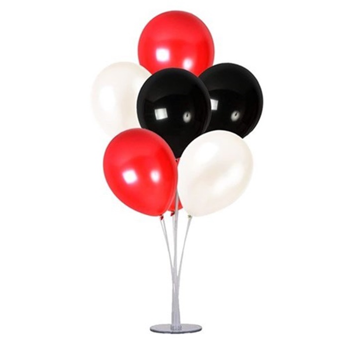 Siyah Beyaz Kırmızı Renkli Balon Standı