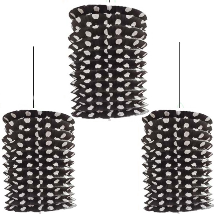 Siyah Beyaz Puantiyeli Akordiyon Süs