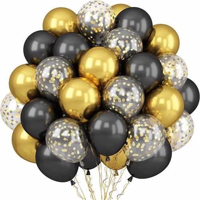 Siyah Gold Renkli Uçan Balon