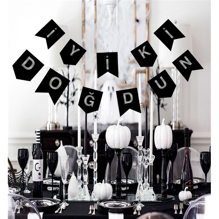 Siyah Gümüş İyi Ki Doğdun Yazı