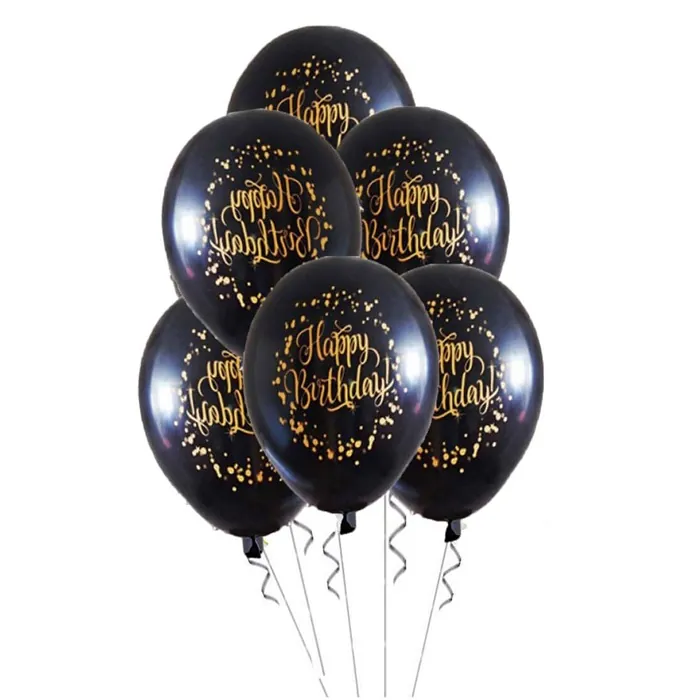 Siyah Renkli Happy Birthday Balon