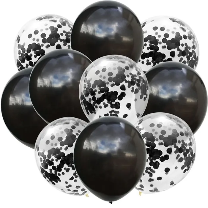 Siyah Konfetili Balon