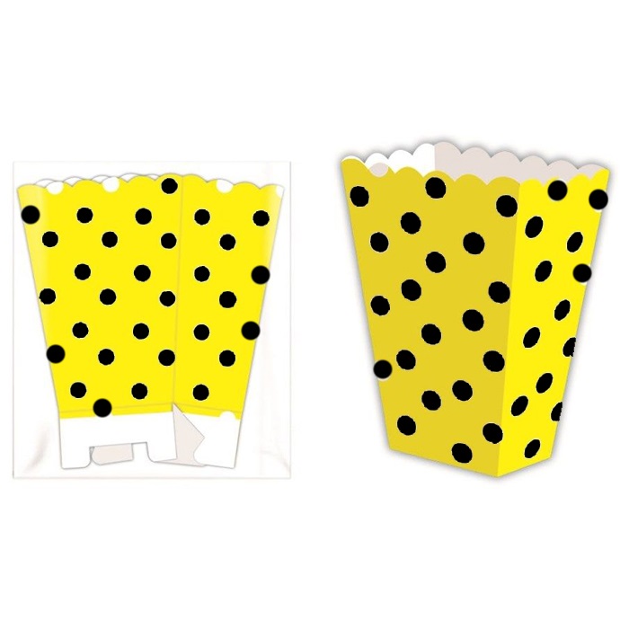 Siyah Puanlı Sarı Popcorn Kutusu