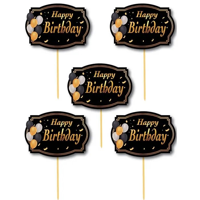 Siyah Renkli Happy Birthday Konuşma Balonu