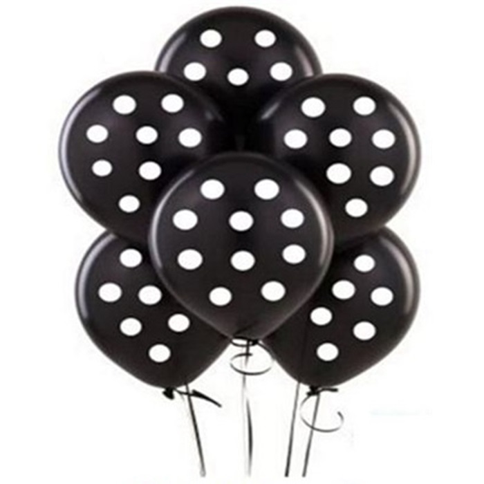 Siyah Üzerine Beyaz Puanlı Balon