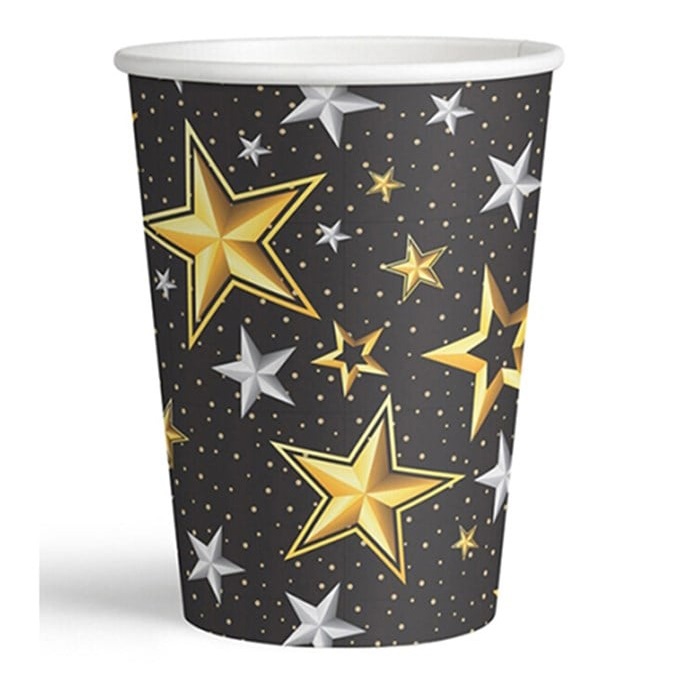 Siyah Yıldızlar Karton Bardak
