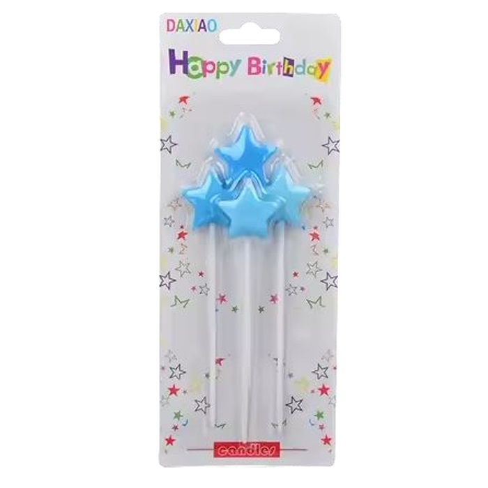 Soft Mavi Renkli Yıldız Çubuk Mum
