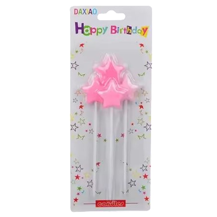 Soft Pembe Renkli Yıldız Çubuk Mum