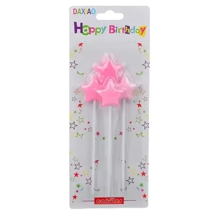 Soft Pembe Renkli Yıldız Çubuk Mum