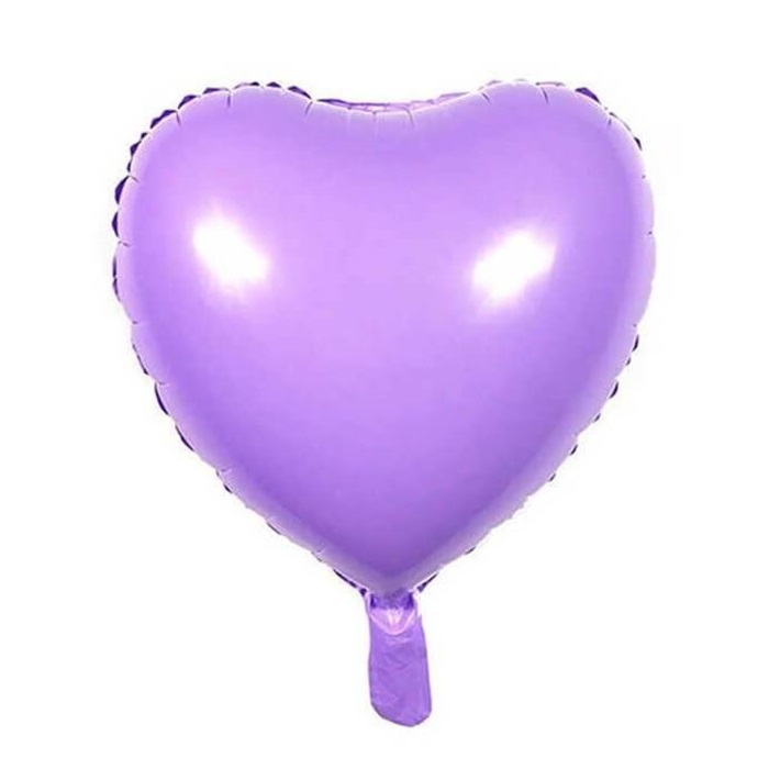 Pastel Mor Renkli Kalp Folyo Balon