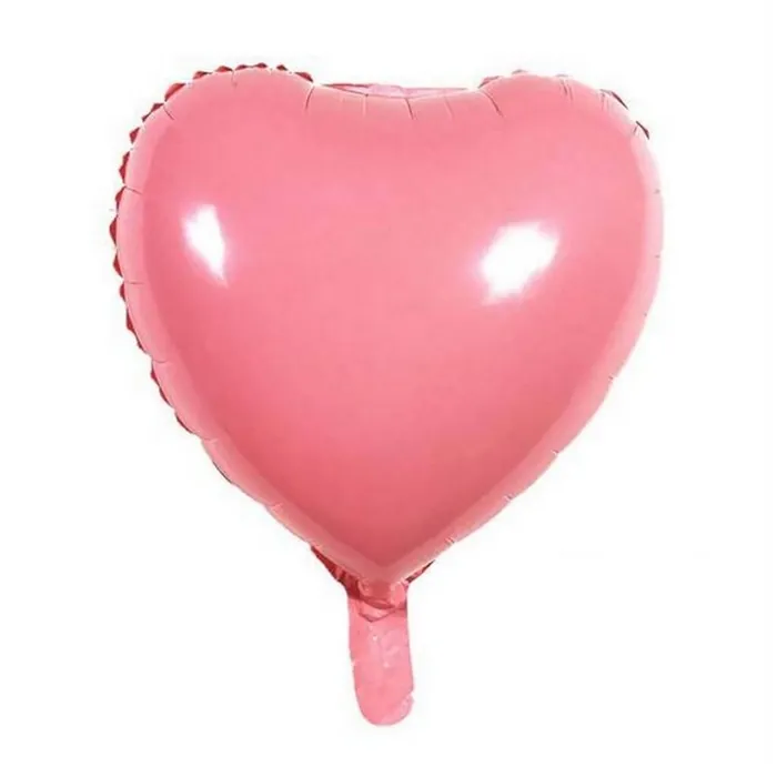 Pastel Pembe Renkli Kalp Folyo Balon