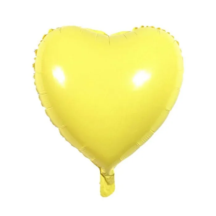 Pastel Sarı Renkli Kalp Folyo Balon