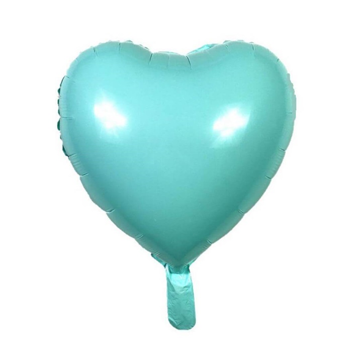 Pastel Turkuaz Renkli Kalp Folyo Balon