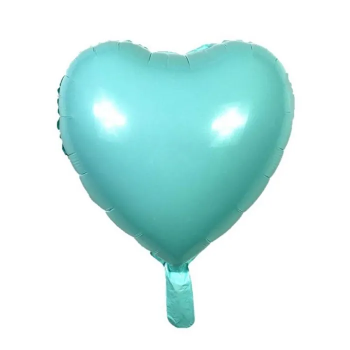Pastel Turkuaz Renkli Kalp Folyo Balon