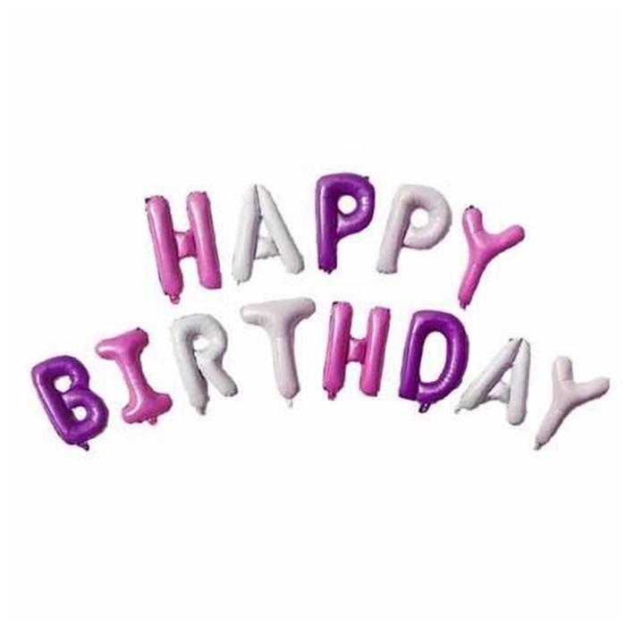 Soft Renkli Happy Birthday Harf Folyo Balon