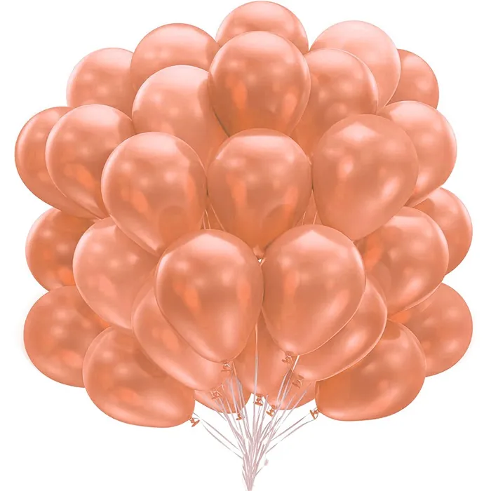 Metalik Somon Renkli Balon
