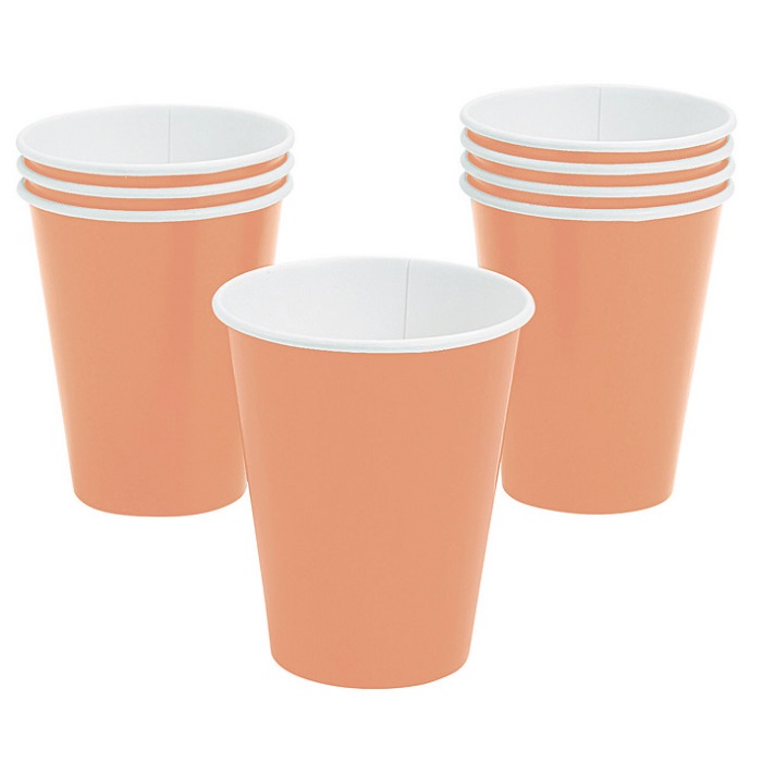 Somon Renkli Pastel Karton Bardak