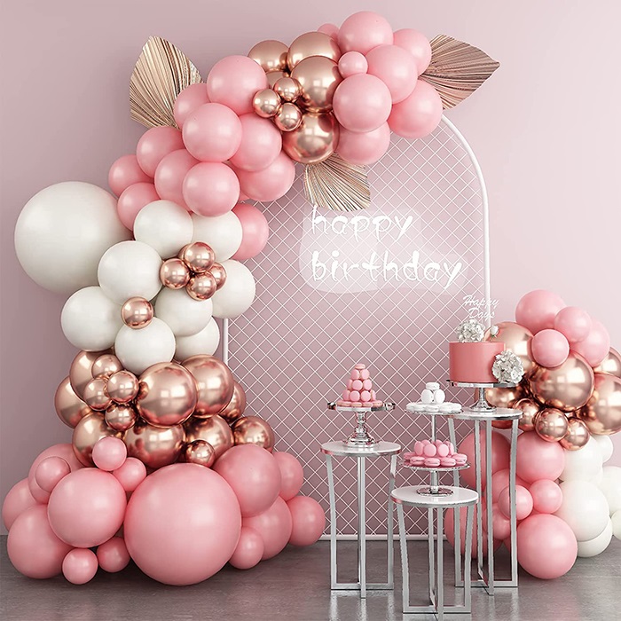 Somon Renkli Zincir Balon Seti